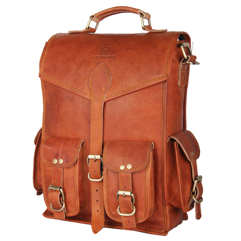 Leather 2-in-1 Rucksack and Courier Bag