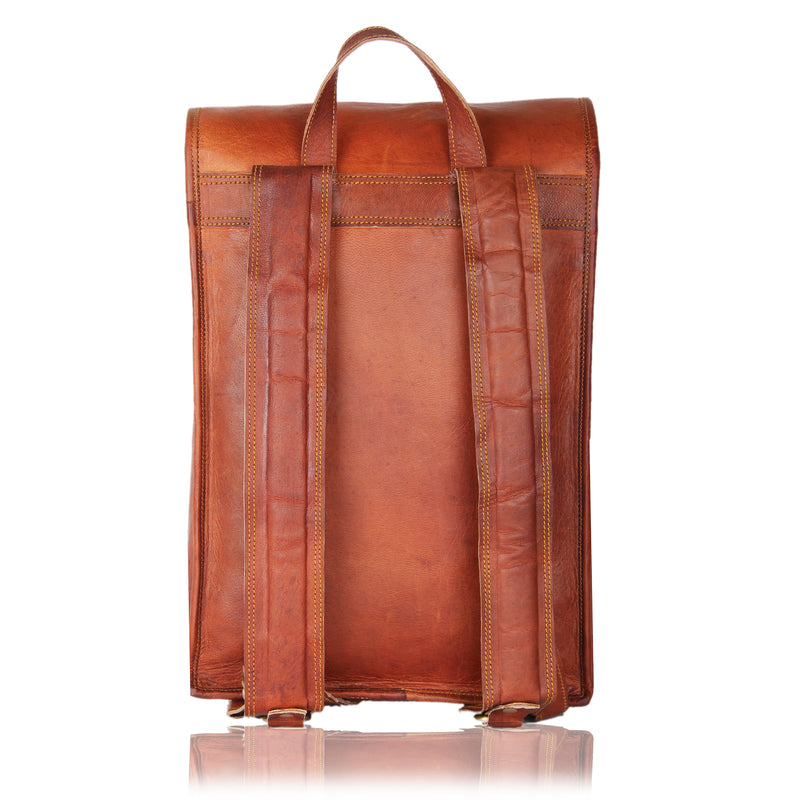 Leather Native 15" Brown Vintage Leather Backpack