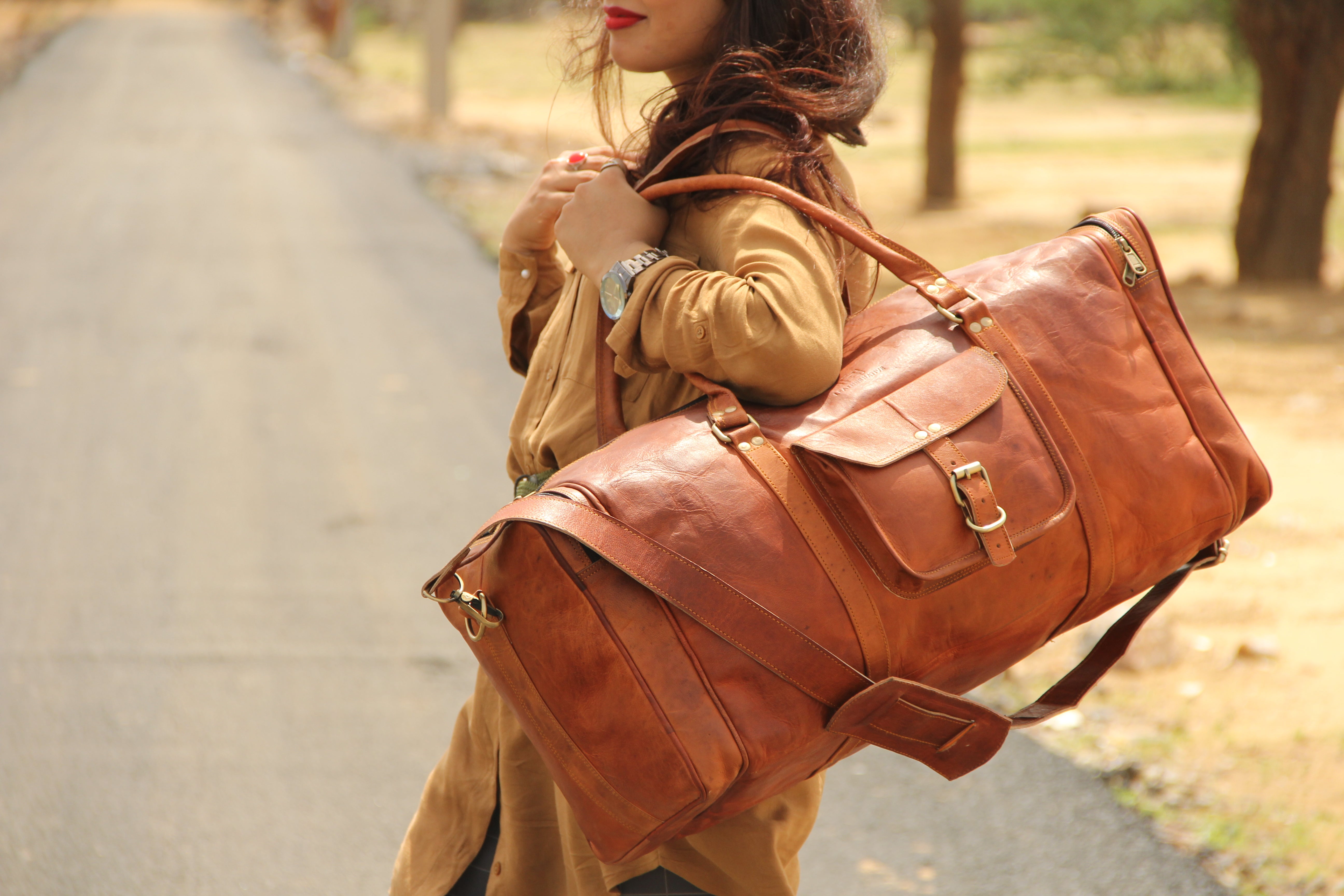 Handmade Leather Overnight Duffle Bag Leather Native